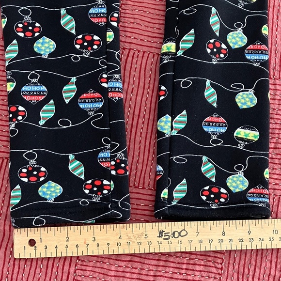 Just Cozy Womens size XS / Small thick fleece colorful festive garland Leggings - Picture 13 of 15